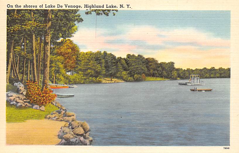 Lake De Venoge Highland Lake, New York, USA Postcard | OldPostcards.com