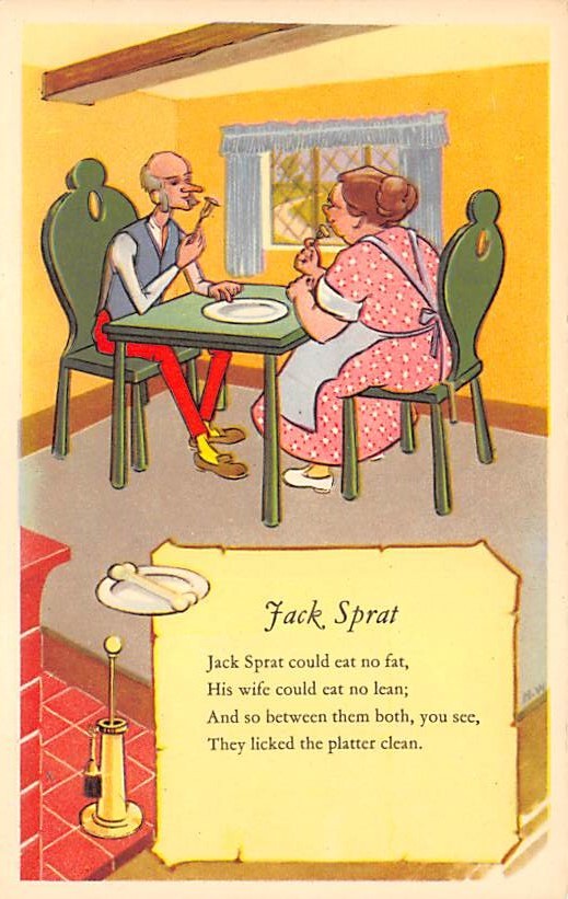 Jack Spratt Nursery Rhymes Postcard OldPostcards