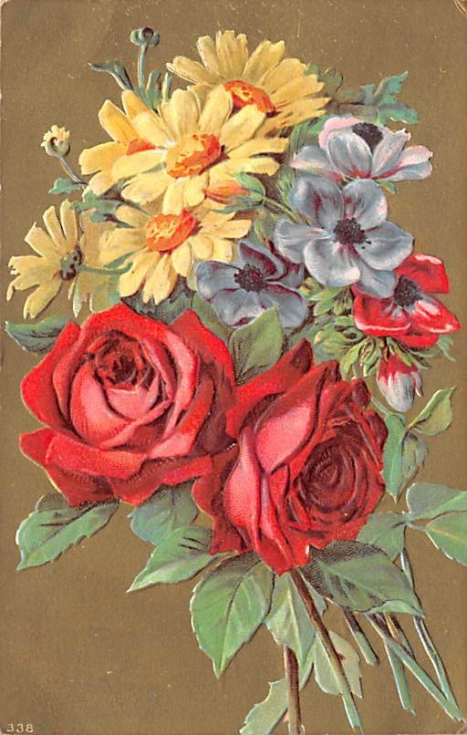 Flowers on Postcards - Old Vintage Antique Post cards