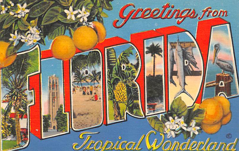 Orlando,FL Lucerne Circle Kropp Orange County Florida Antique Postcard  Vintage