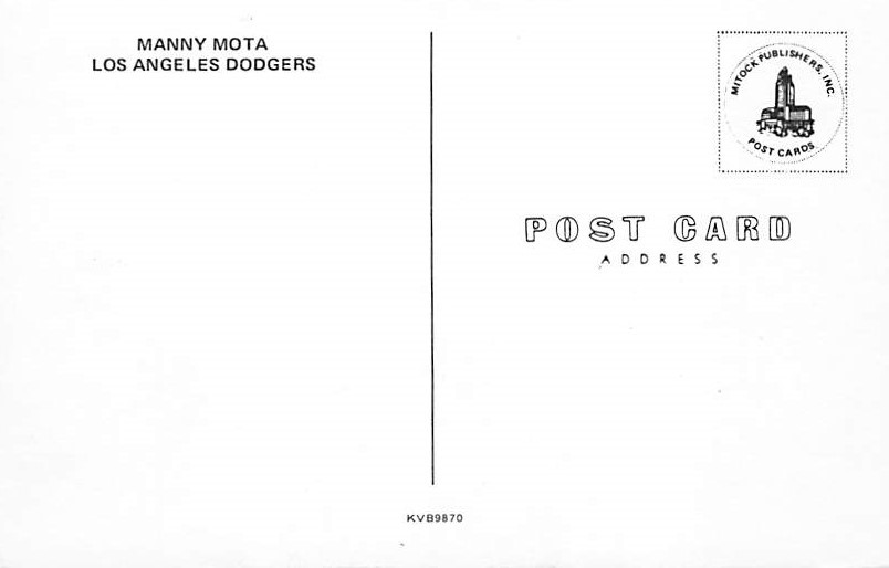 Manny Mota Los Angeles Dodgers Postcard