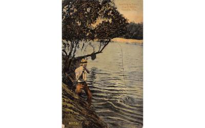 Landing a Trout, Peace River Arcadia, Florida Postcard