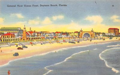 General View Ocean Front Daytona Beach, Florida Postcard