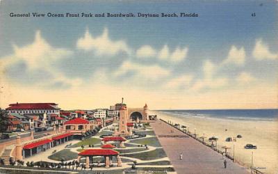 General View Ocean Front Park and Broadwalk Daytona Beach, Florida Postcard