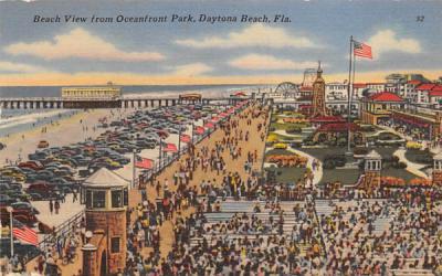 Beach View from Oceanfront Park Daytona Beach, Florida Postcard