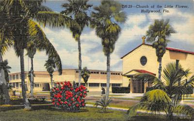 Church of the Little Flower Hollywood Beach, Florida Postcard