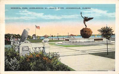 Memorial Park, Overlooking St. John's River Jacksonville, Florida Postcard