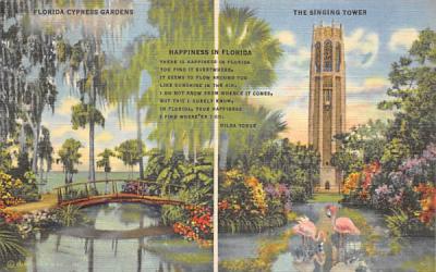 Florida Cypress Gardens/The Singing Tower Postcard