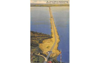 Aerial View of Davis Causeway Misc, Florida Postcard