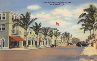 Lido Pool and Shopping Center Palm Beach, Florida Postcard