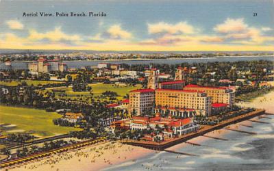 Aerial View Palm Beach, Florida Postcard