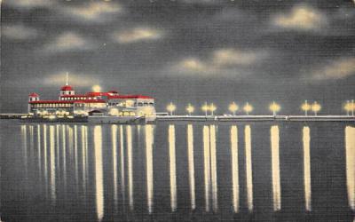 Night View of Municipal Pier St Petersburg, Florida Postcard