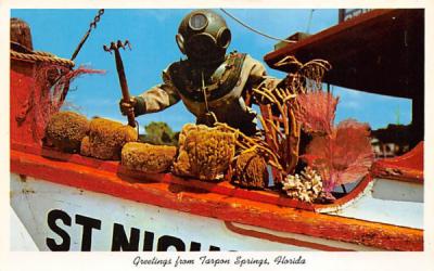 Sponge Diver at Tarpon Springs, Florida, USA Postcard