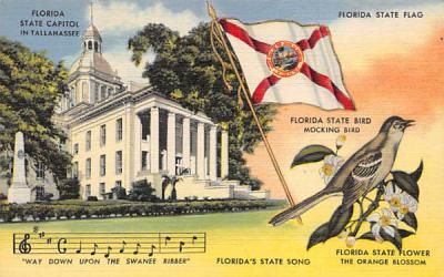 Florida State Capitol, State Flag Postcard