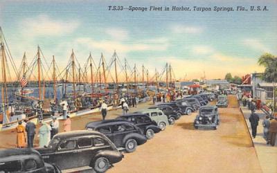 Sponge Fleet in Harbor Tarpon Springs, Florida Postcard