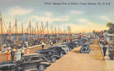 Sponge Fleet in Harbor Tarpon Springs, Florida Postcard