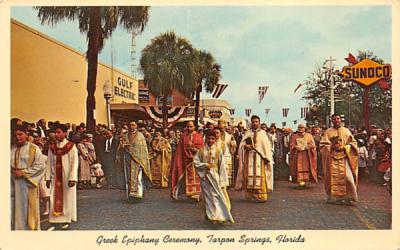 Greek Epiphany Ceremony Tarpon Springs, Florida Postcard