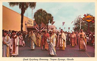 Greek Epiphany Ceremony Tarpon Springs, Florida Postcard