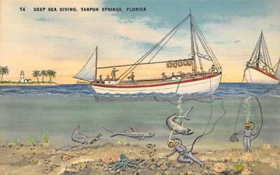 Deep Sea Diving Tarpon Springs, Florida Postcard