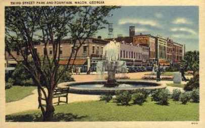 Third Street Park and Fountain - Macon, Georgia GA Postcard Third ...