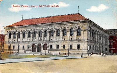 Boston Public Library Massachusetts Postcard