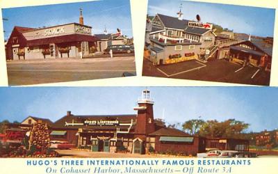 Hugo's Three International Famous Restaurant Cohasset Harbor, Massachusetts Postcard