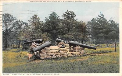 Grave of Myles Standish Duxbury, Massachusetts Postcard