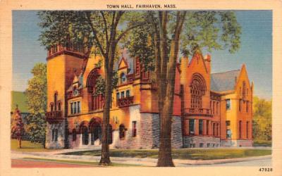 Town Hall Fairhaven, Massachusetts Postcard