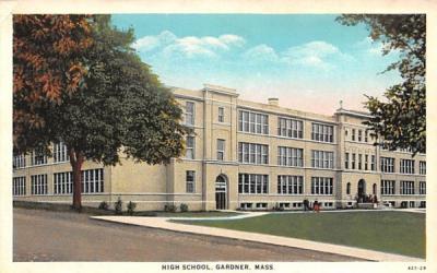 High School Gardner, Massachusetts Postcard