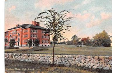 High School Gardner, Massachusetts Postcard