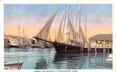 Among the Wharfs Gloucester, Massachusetts Postcard