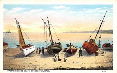 Italian Fishing Boats Gloucester, Massachusetts Postcard