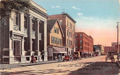 Essex St. & New Court HouseLynn, Massachusetts Postcard