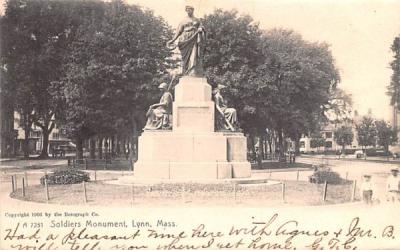 Soldiers MonumentLynn, Massachusetts Postcard