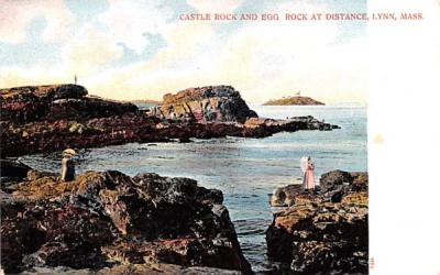 Castle Rock & Egg Rock at Distance Lynn, Massachusetts Postcard