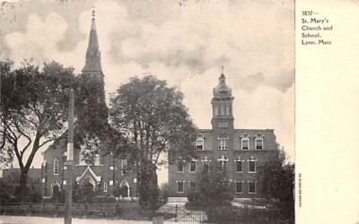 St. Mary's Church & School Lynn, Massachusetts Postcard