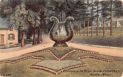 Entrance to Pine Grove Cemetery Lynn, Massachusetts Postcard