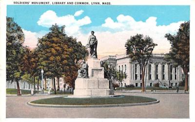 Soldiers' Monument Lynn, Massachusetts Postcard