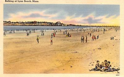 Bathing at Lynn Beach Massachusetts Postcard