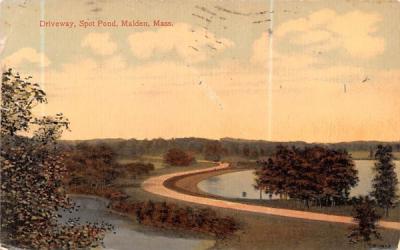 Driveway Malden, Massachusetts Postcard