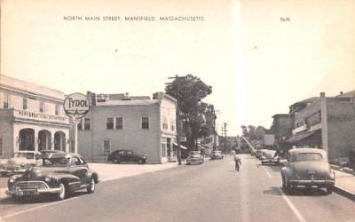 Norht Main StreetMansfield, Massachusetts Postcard