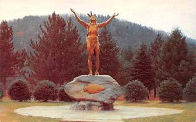 Indian on the Trail at Mohawk Park Mohawk Trail, Massachusetts Postcard