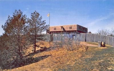 A replica of the Pilgrims' First Fort & Church Plymouth, Massachusetts Postcard