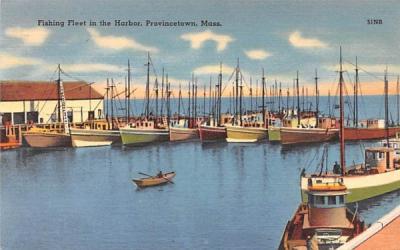 Fishing Fleet in the Harbor Provincetown, Massachusetts Postcard