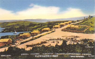 Plymouth 1622 Massachusetts Postcard