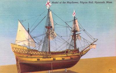 Model of the Mayflower Plymouth, Massachusetts Postcard