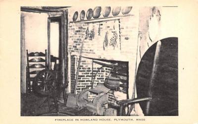 Fireplace  Plymouth, Massachusetts Postcard