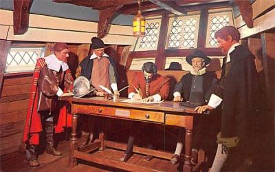 Mayflower Compact Plymouth, Massachusetts Postcard