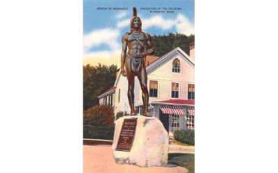 Statue of Massasoit Plymouth, Massachusetts Postcard