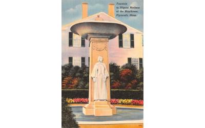 Fountain to Pilgrims Mothers of the Mayflower Plymouth, Massachusetts Postcard